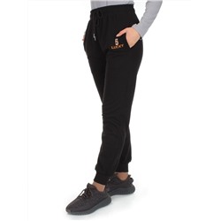 Q-02 BLACK Брюки спортивные женские (85% хлопок, 15% полиэстер)