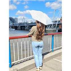 L501-4372 EvilEye (Горошек на белом) Зонт женский механика Fulton