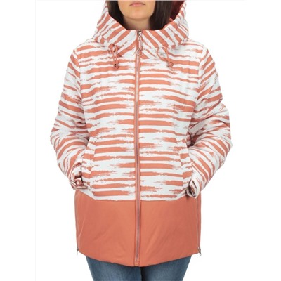 M8295 WHITE/TERRACOTTA Куртка демисезонная женская (100 гр. синтепон) Maria