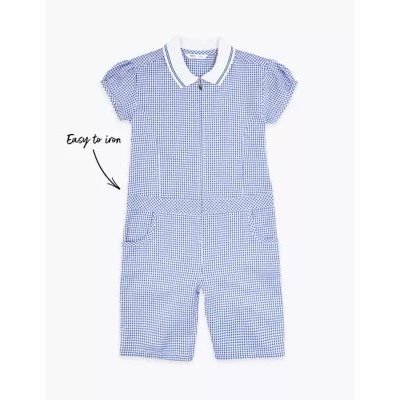 Girls' Gingham School Playsuit (2-14 Yrs)