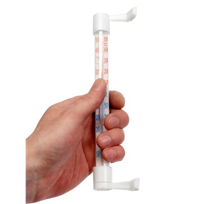 Термометр уличный, жидкостный, оконный, на липучках, белый