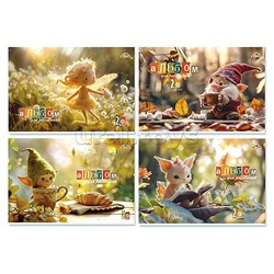 Альбом для рисования 20л., "Сказочные малыши" скоба, по сериям