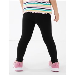 Cotton With Stretch Plain Leggings (2-7 Yrs)