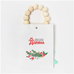 Кольцо для салфеток «Ёлочка», зелёное, 6×7 см, дерево