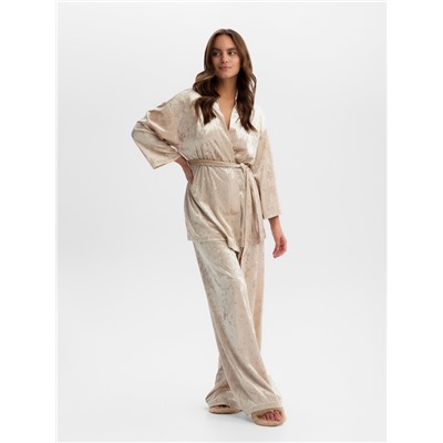Комплект женский (жакет, брюки) KAFTAN Velvet р. 48-50, бежевый