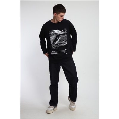 Лонгслив унисекс с принтом Карта ЛГ-01