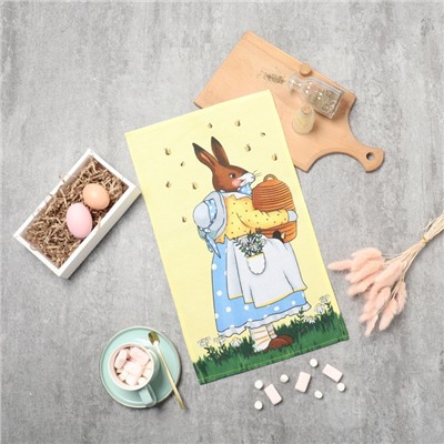 Полотенце кухонное Доляна «Зайка» 28×46 см, рогожка, 100% хлопок, 160 г/м²