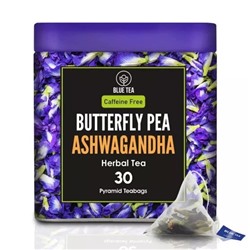 Чай из Клитории и Ашваганды (30 пак, 1,65 г), Butterfly Pea Ashwagandha Herbal Tea, произв. Blue Tea