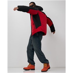 Горнолыжная куртка мужская зимняя красного цвета 7612Kr