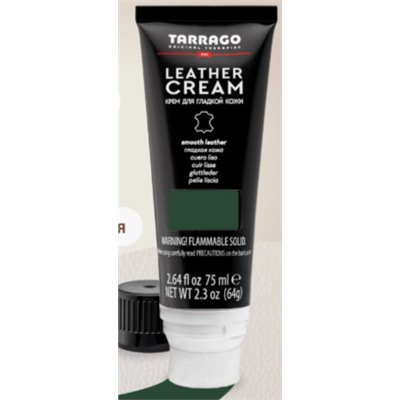 TARRAGO Крем тюбик с губкой Leather cream, БОЛЬШОЙ, 75 мл. (dark green)