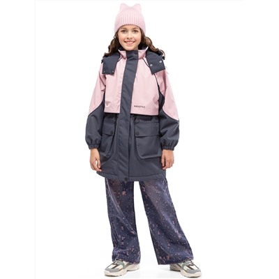 Парка утеплённая для девочки NIKASTYLE 5м3425 Сакура Графит