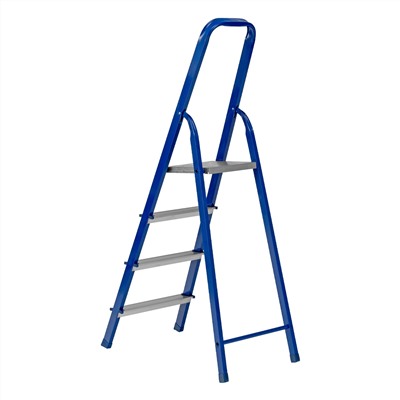 Стремянка, 4 ступени, стальной профиль, алюминиевые ступени Сибртех