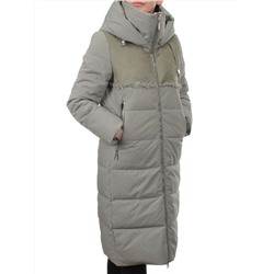 23-636 OLIVE Пальто зимнее женское (холлоффайбер 150 гр., искусственная дубленка)