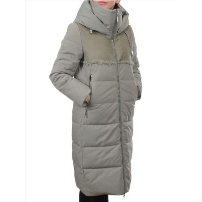 23-636 OLIVE Пальто зимнее женское (холлоффайбер 150 гр., искусственная дубленка)
