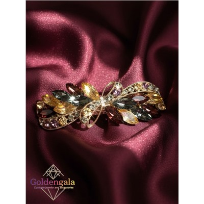 Заколка автомат для волос с кристаллами «Блеск элегантности» ЭЛЗ7/04