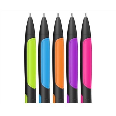 Ручка шариковая автоматическая Berlingo "Color Zone 2" синяя, 0,7мм, корпус ассорти