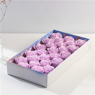 Мыльные лепестки для ванны «Бутон королевской розы. Сиреневый», подарочный, 7×7×6 см