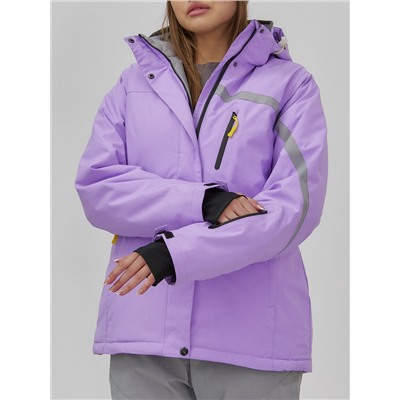 Горнолыжная куртка женская зимняя сиреневого цвета 7017Sn