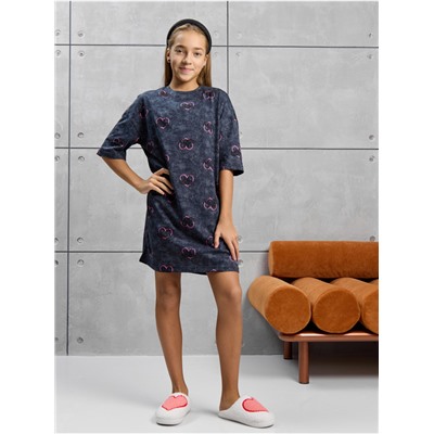 Платье домашнее "Принт" Графит девочка