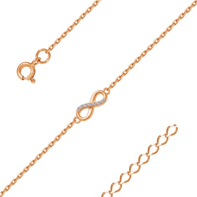 Браслет с фианитом золочёный серебро 925*