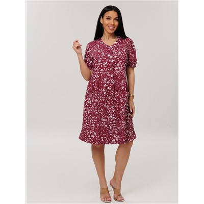 Женский халат Х-153(К) / Бордовый (цветы)