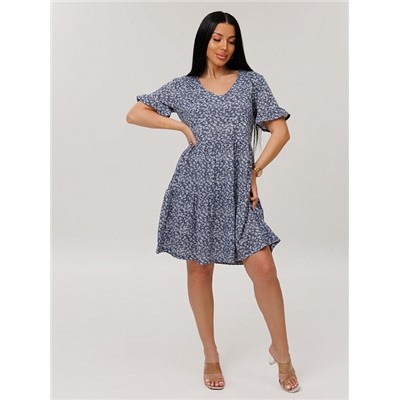 Женское платье Пл-117(К) / Синий (цветы)