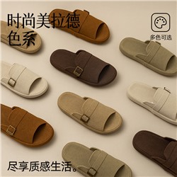 Men's open slippers Summer 2025 new home indoor non -slip beef tendon bottom female wears spring and autumn