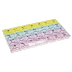 655405 Таблетница-органайзер на неделю 4 приема Р21,5*12*2см Цмикс