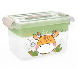 Контейнер для хранения мелочей с ручками и защёлками GIRAFFIX 30*19,3*17см,  6л