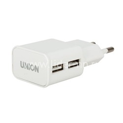 СЗУ UNION с 2 USB выходами (2500 mAh) без упаковки (белый)