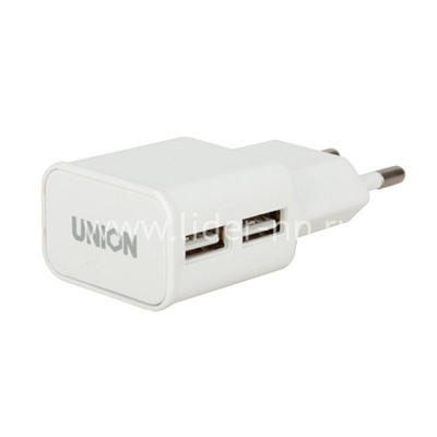 СЗУ UNION с 2 USB выходами (2500 mAh) без упаковки (белый)