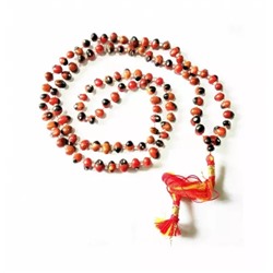 Чётки из семян Чёточника Молитвенного, Chirmi Gunja Mala Natural, произв. Kalyan Puja