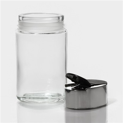 Солонка Доляна «Классик», 140 мл, 4×5×10.5 см, стекло, прозрачная