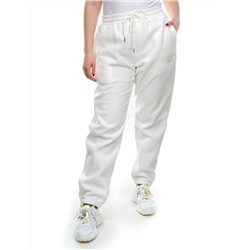 M039 WHITE Брюки спортивные женские на флисе (100% хлопок) 7986
