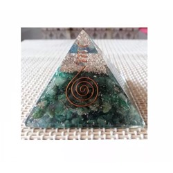 Оргонитовая Пирамида с Жадеитом для Рэйки, Real Green Jade Orgonite Pyramid For Reiki, произв. Kalyan Puja