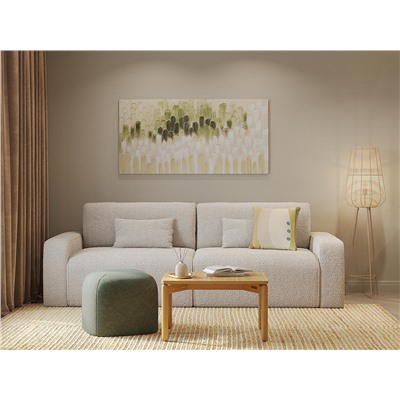 Панно декоративное с ручной росписью By Feel, 140х70 см, хаки