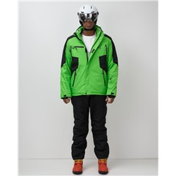 Горнолыжный костюм мужской зимний зеленого цвета 02381Z