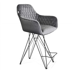 Стул полубарный SHT-ST38/S66-1
                        угольно-серый / черный муар