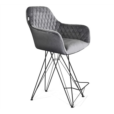 Стул полубарный SHT-ST38/S66-1
                        угольно-серый / черный муар