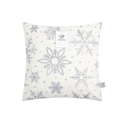 Наволочка декоративная новогодняя «Этель. Снежинки» 40×40 см, 100% п/э