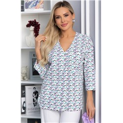 Блуза Статица (бело-сиреневая) Б13774-16М