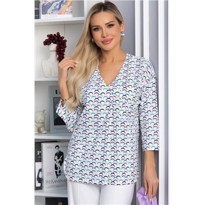 Блуза Статица (бело-сиреневая) Б13774-16М