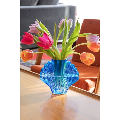Ваза для цветов Seashell, 18,5 см, голубая