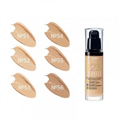 1 Bourjois тональный крем 1.2.3. PERFECT (с тремя пегментами) т.54  (363 540) светло-ванильный