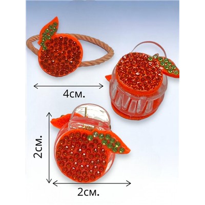 Набор детских аксессуаров для волос (крабик 2 + резинка 2) НД12 тип 4