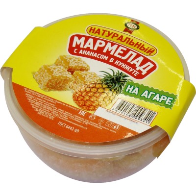 Мармелад с ананасом в кунжуте 1/200, шт