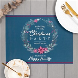 Салфетки на стол новогодние «Венок», ПВХ, 40×29 см, 2 шт.