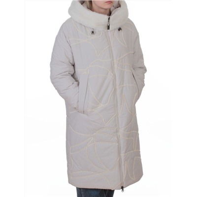 8901 LT. BEIGE Пальто зимнее женское (верблюжья шерсть, 120 гр. холлофайбер)