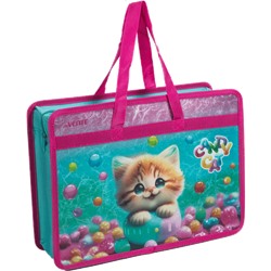 Папка для тетрадей A4 "deVENTE. Candy Cat" с текстиль расширением 10см 400мкм 8056431/12/Китай