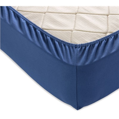 Простыня трикотажная на резинке индиго Текс-Дизайн